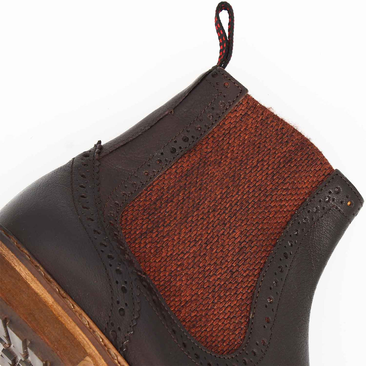 Basilio Herren Chelsea Boot im Budapester Stil in Dunkelbraun