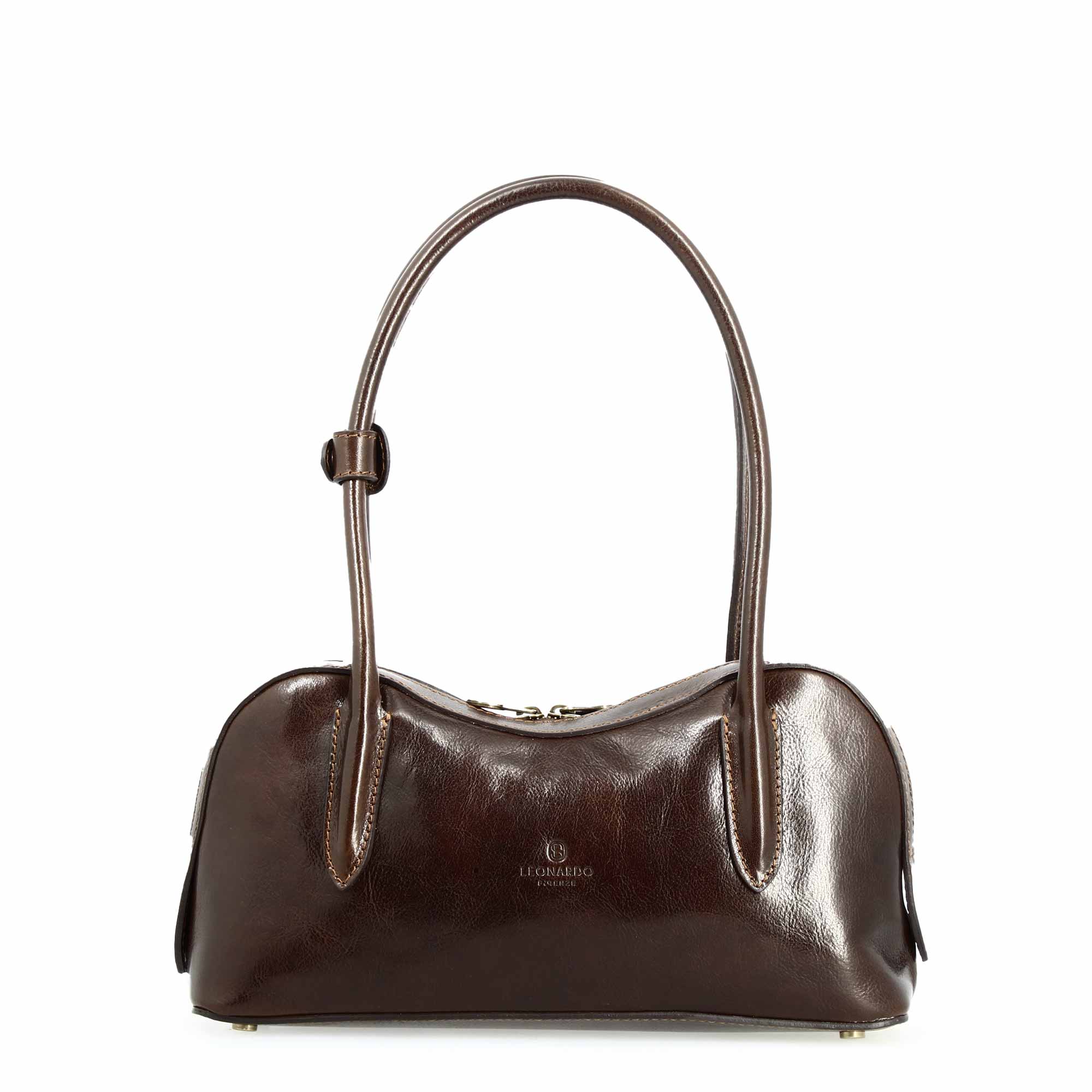 Women's Diana Shoulder Bag in Dark Brown Leather