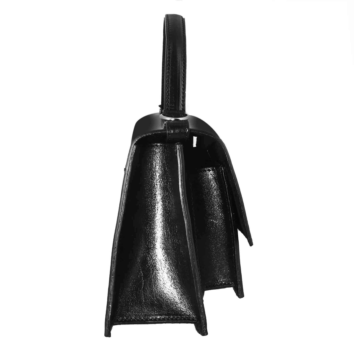 Klassische Contessina Damentasche aus schwarzem Glattleder