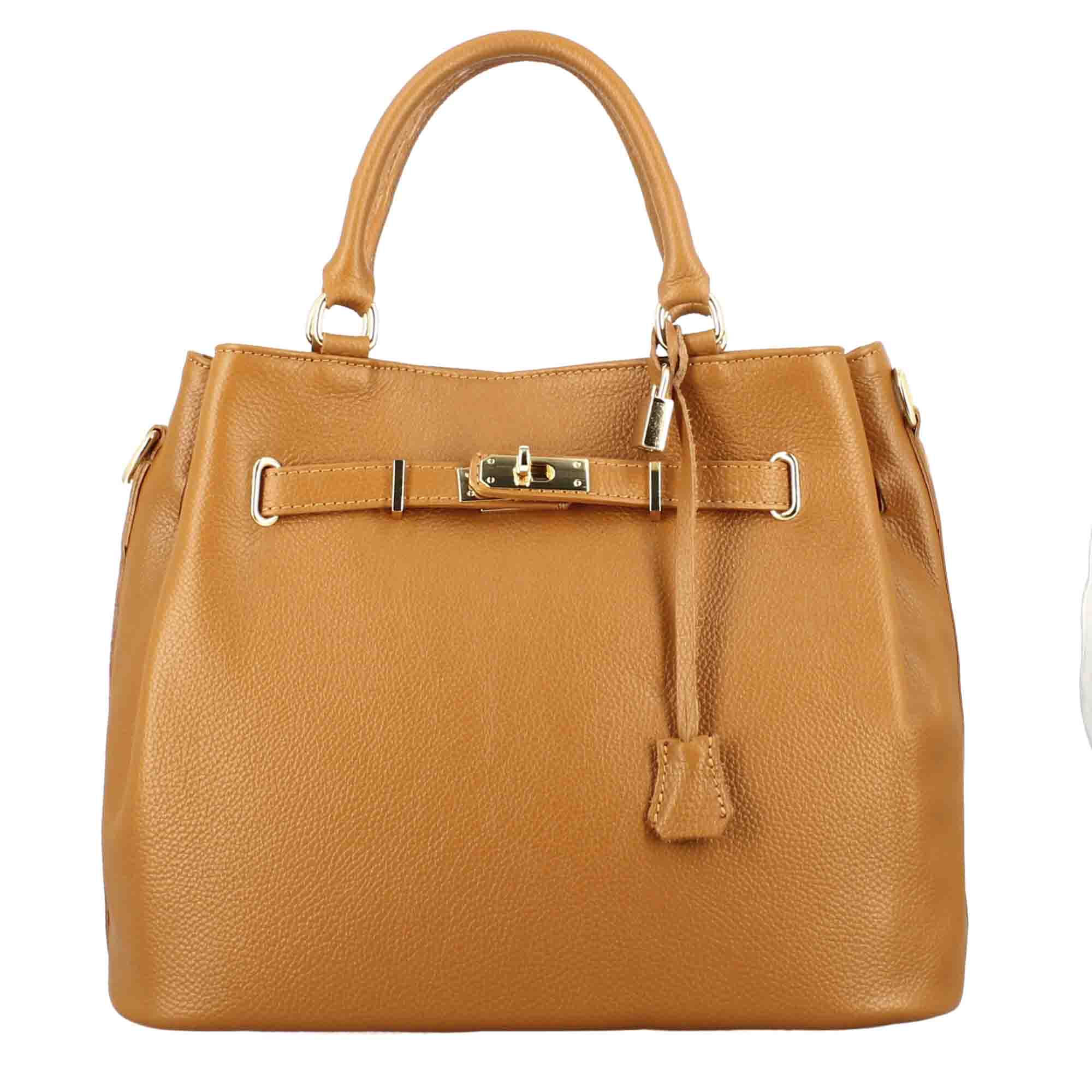 Frida leather handbag with removable brown shoulder strap