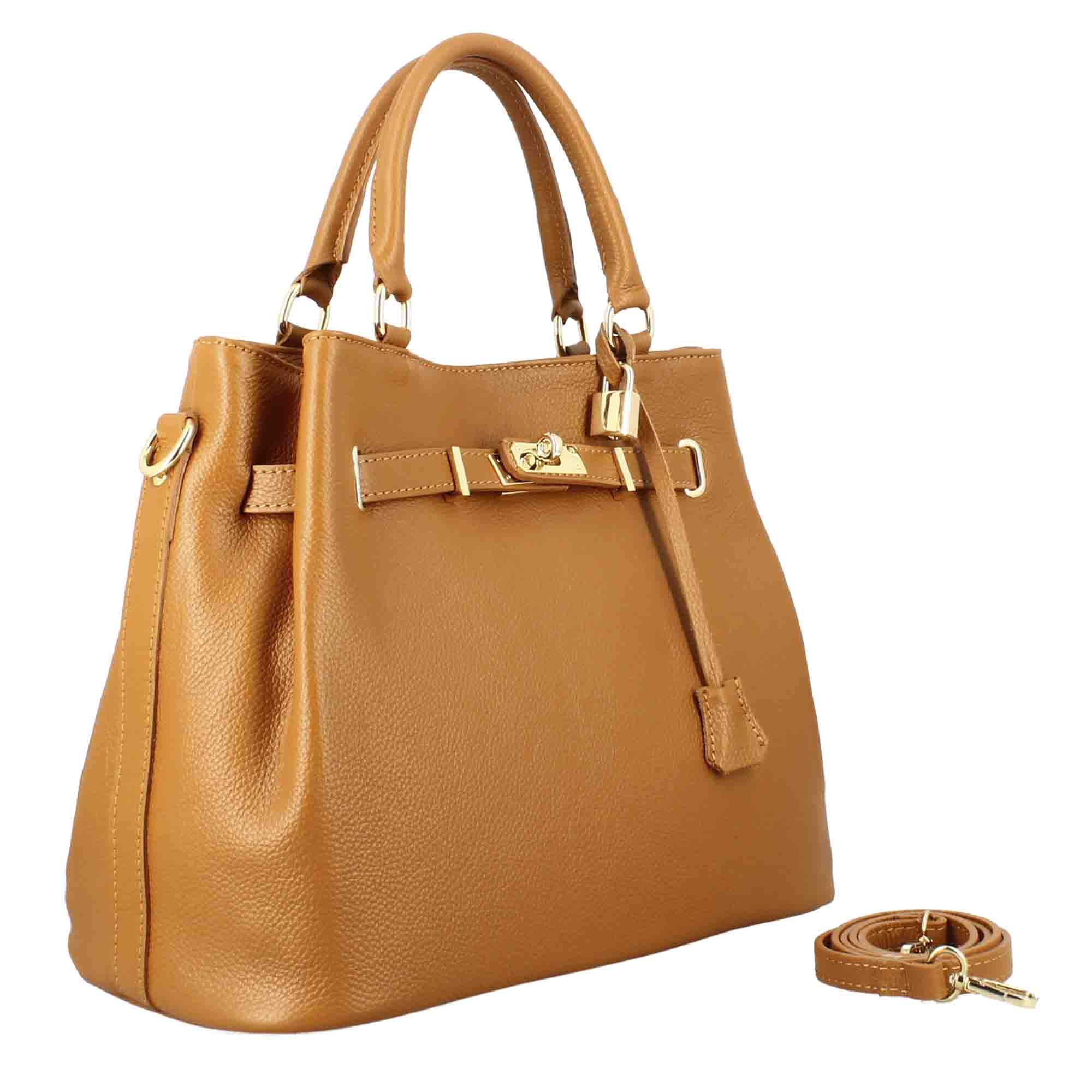 Frida leather handbag with removable brown shoulder strap