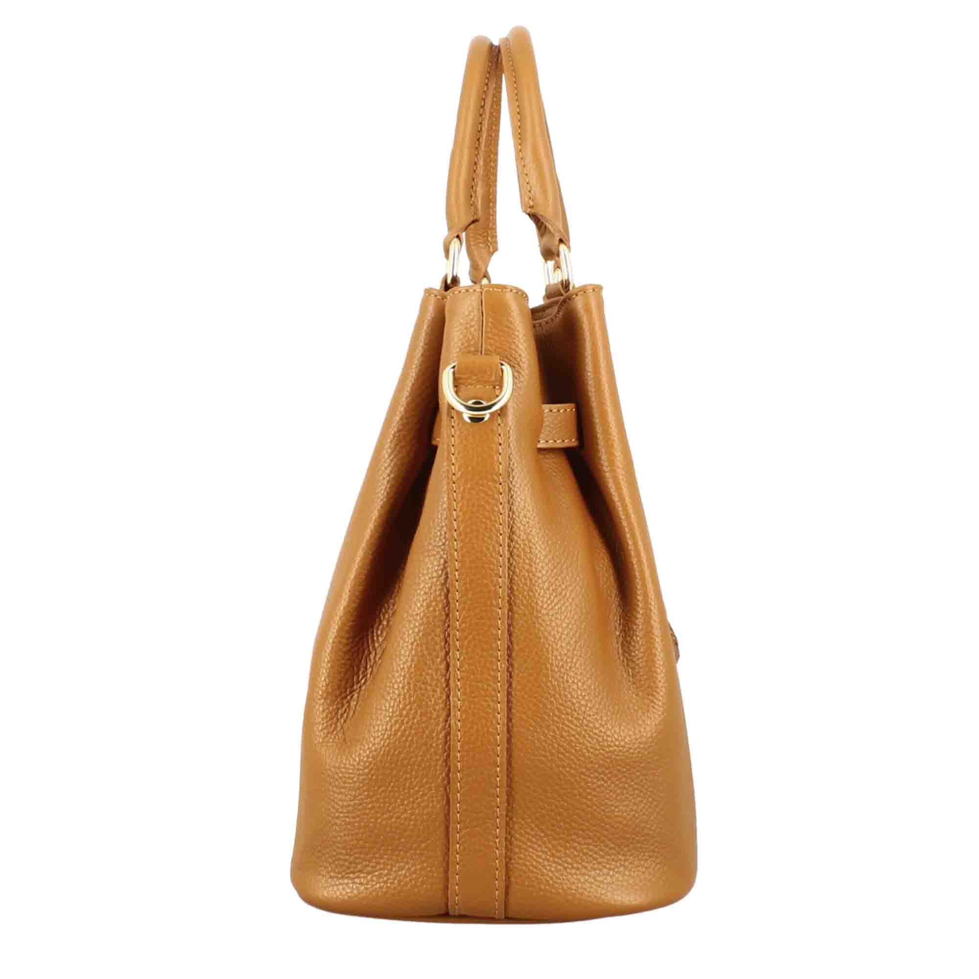 Frida leather handbag with removable brown shoulder strap