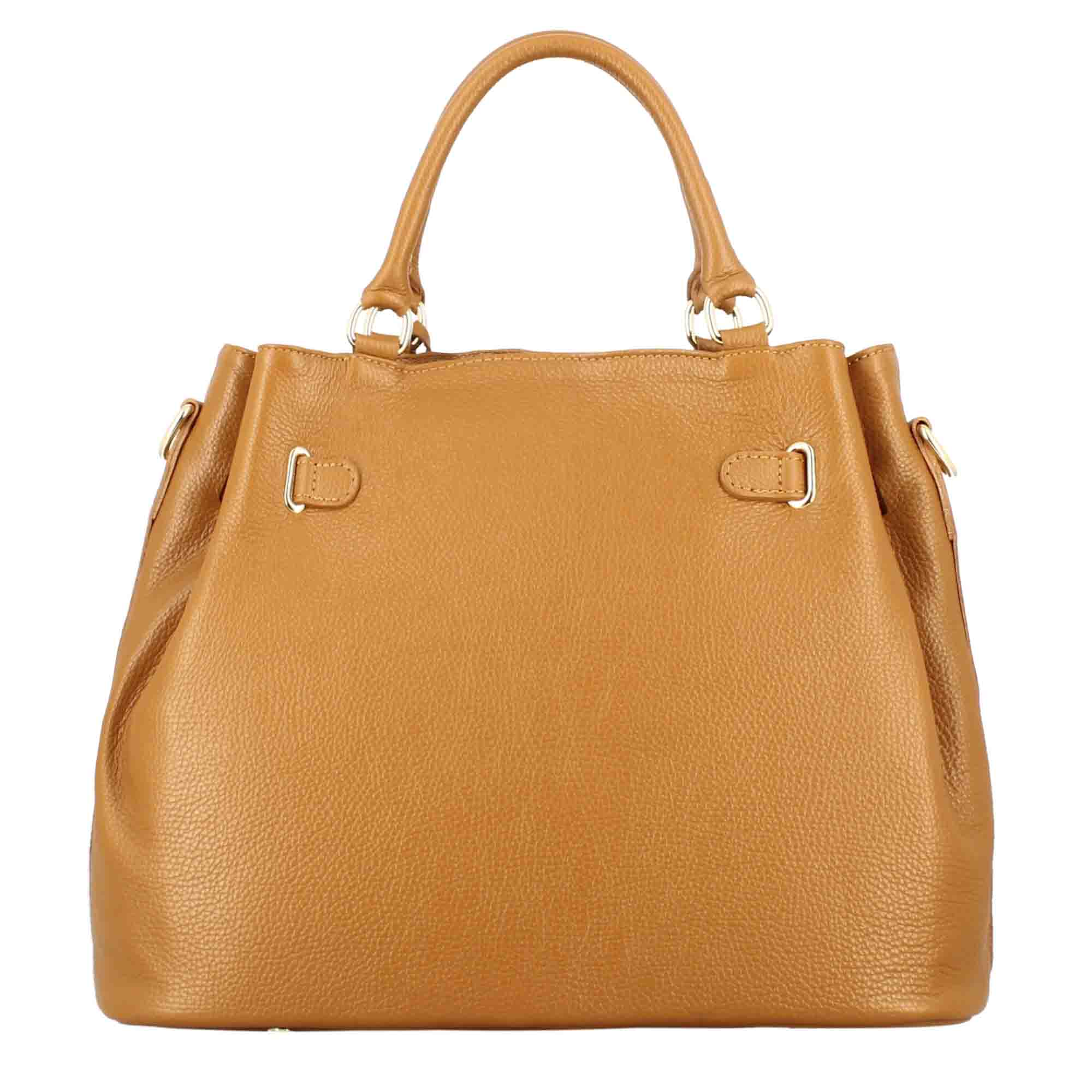 Frida leather handbag with removable brown shoulder strap
