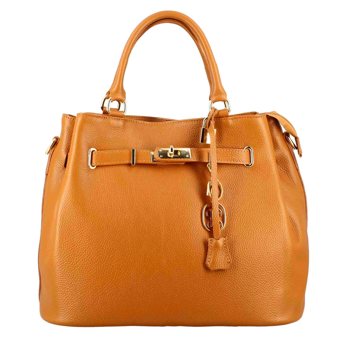 Frida leather handbag with removable brown shoulder strap