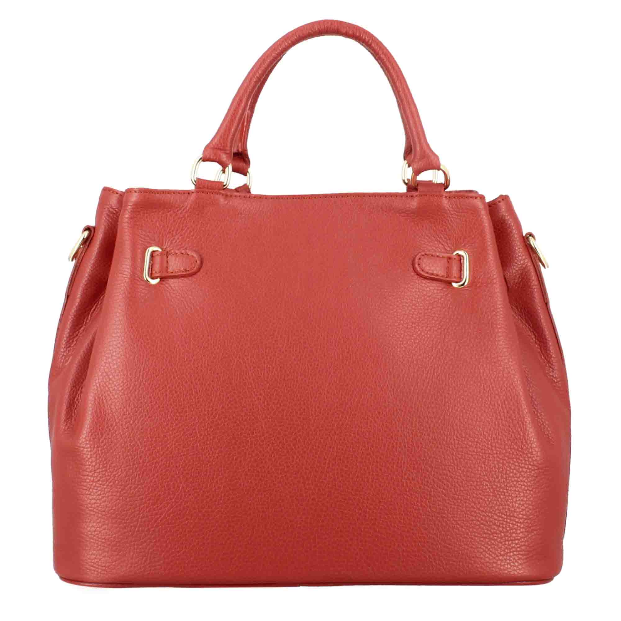 Frida Lederhandtasche mit abnehmbarem roten Schulterriemen