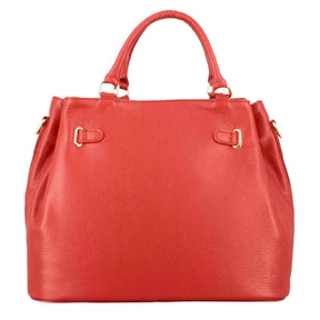 Frida leather handbag with removable red shoulder strap
