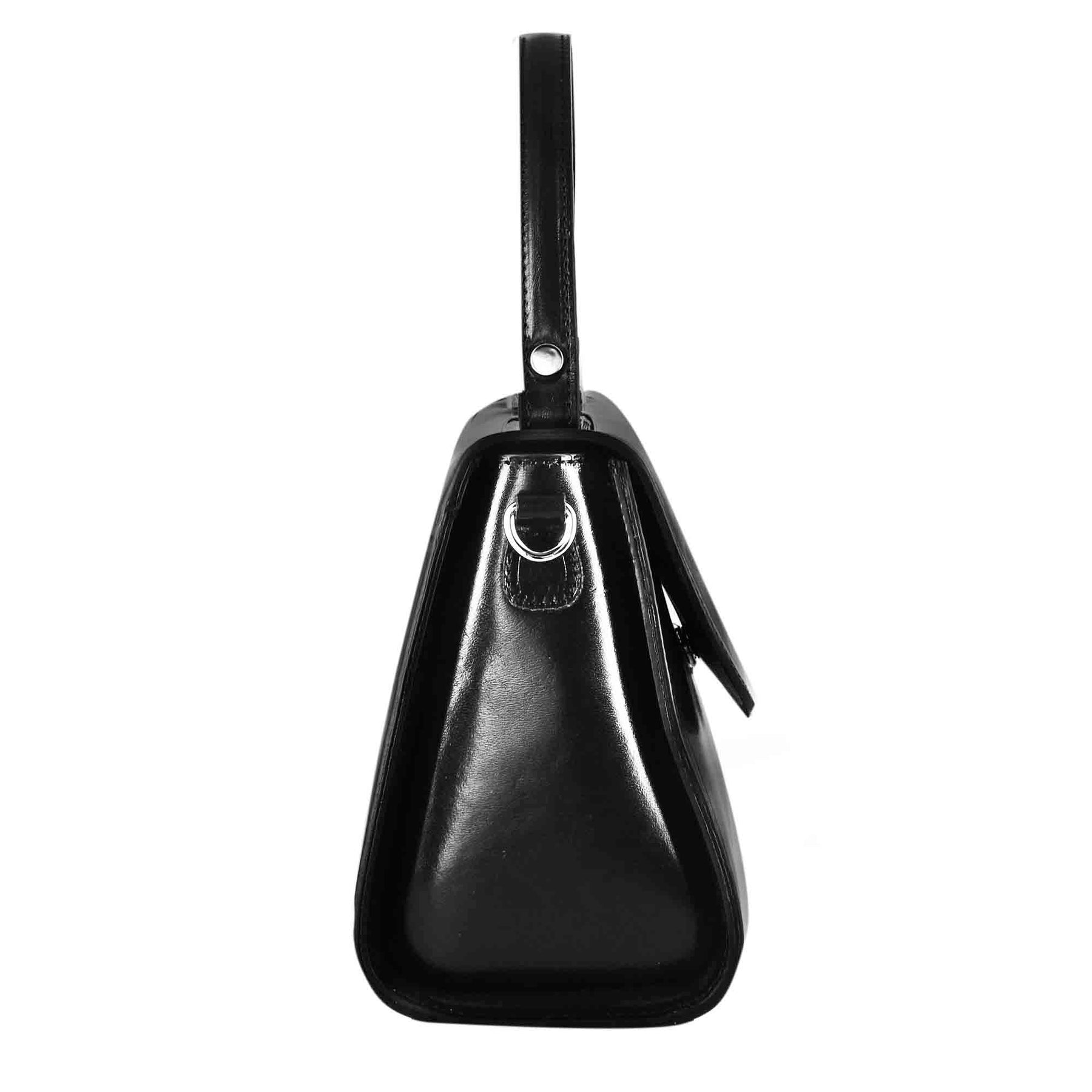 Lucrezia Classic Women's Smooth Leather Satchel Bag Black