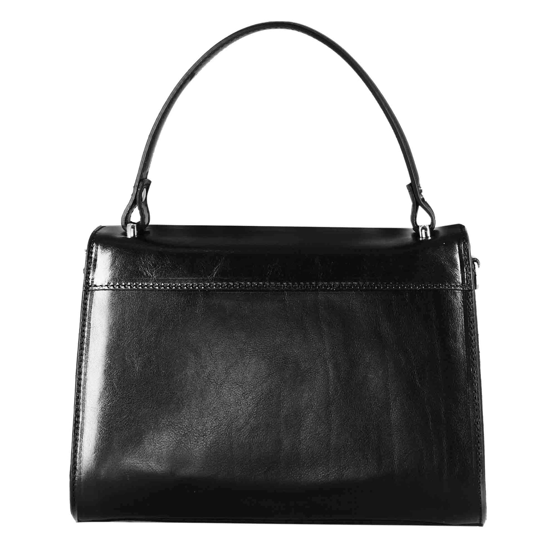 Lucrezia Classic Sacoche en cuir lisse pour femme Noir