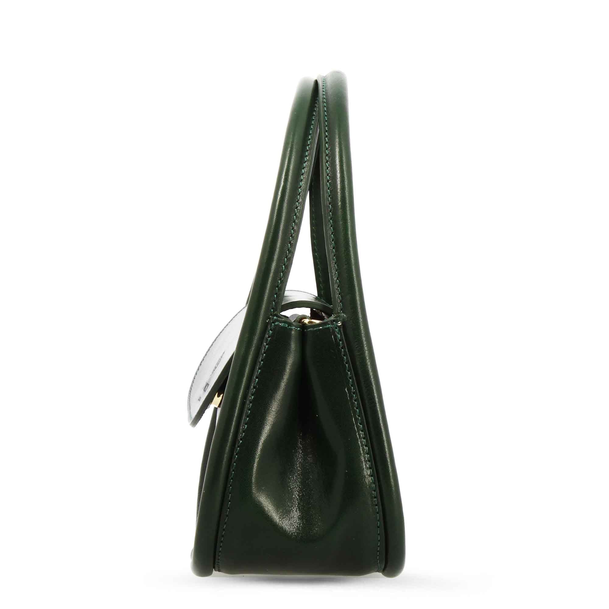 Belli Borsa A Mano Donna In Vera Pelle - The Bag XL, Colore Verde, Fatta A Mano In Italia