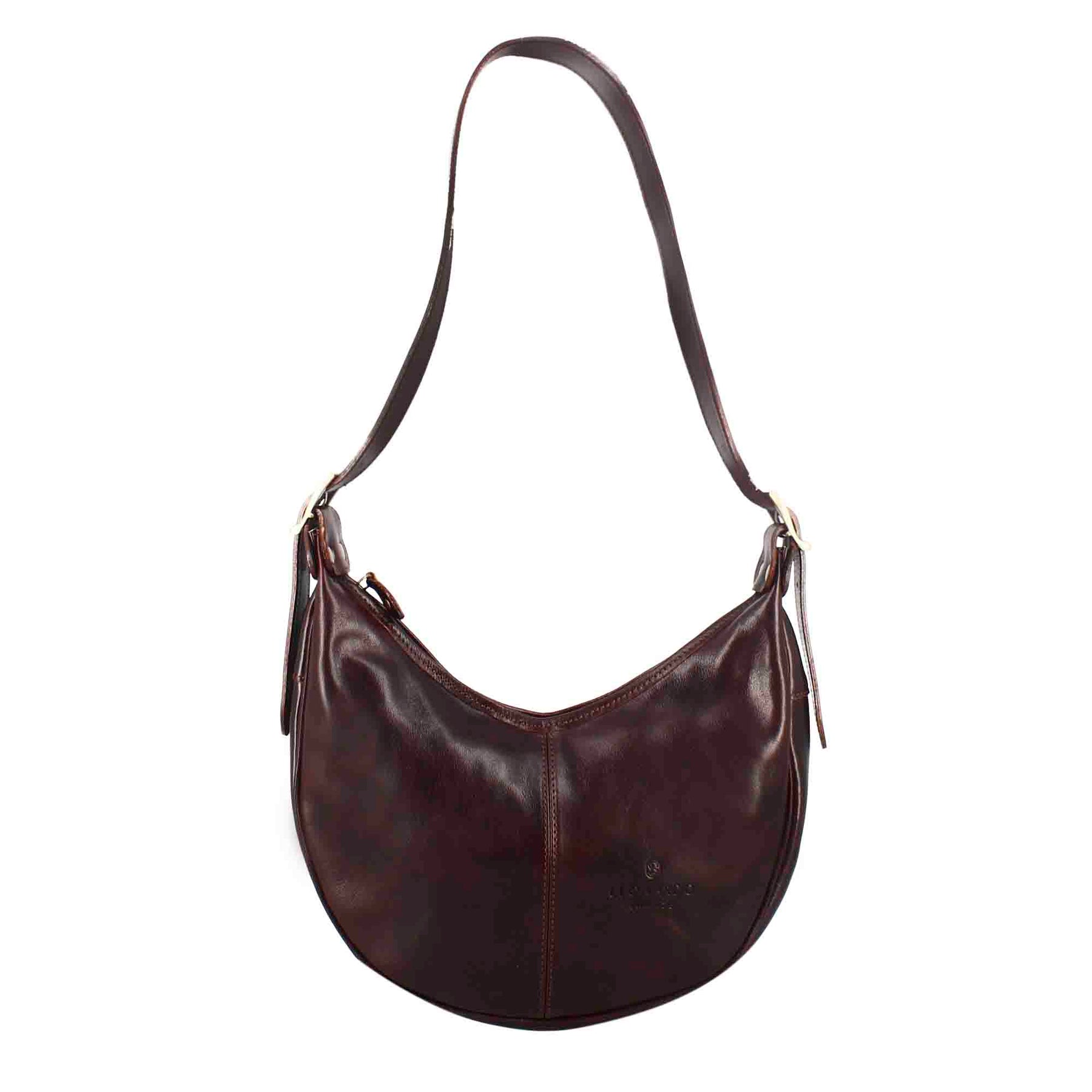 Classic women's City shopper bag in dark brown smooth leather