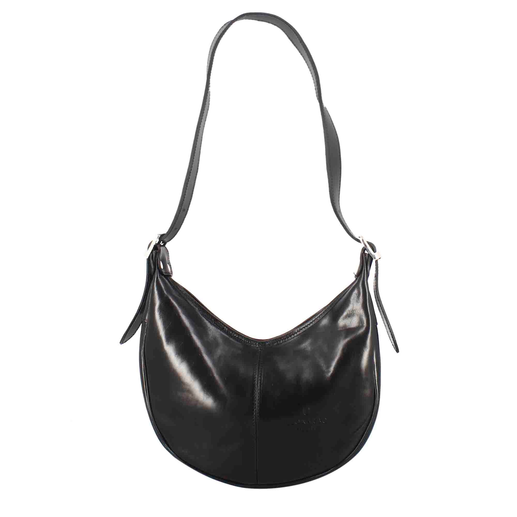 Borsa shopper City da donna classica in pelle liscia colore nero