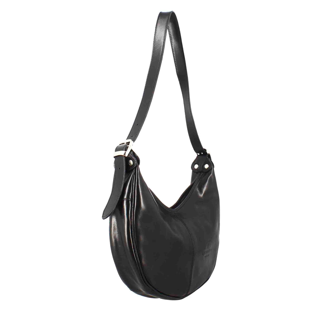 Classic women's City shopper bag in black smooth leather