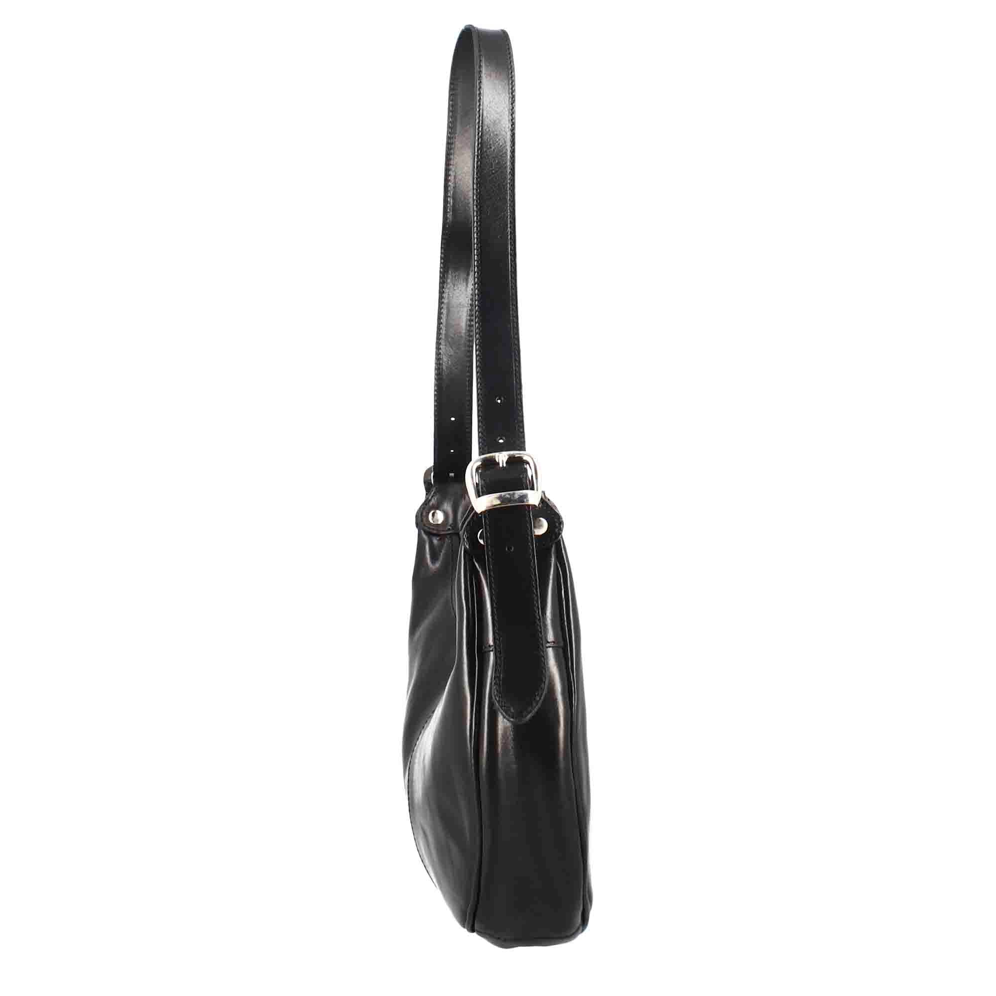 Classic women's City shopper bag in black smooth leather