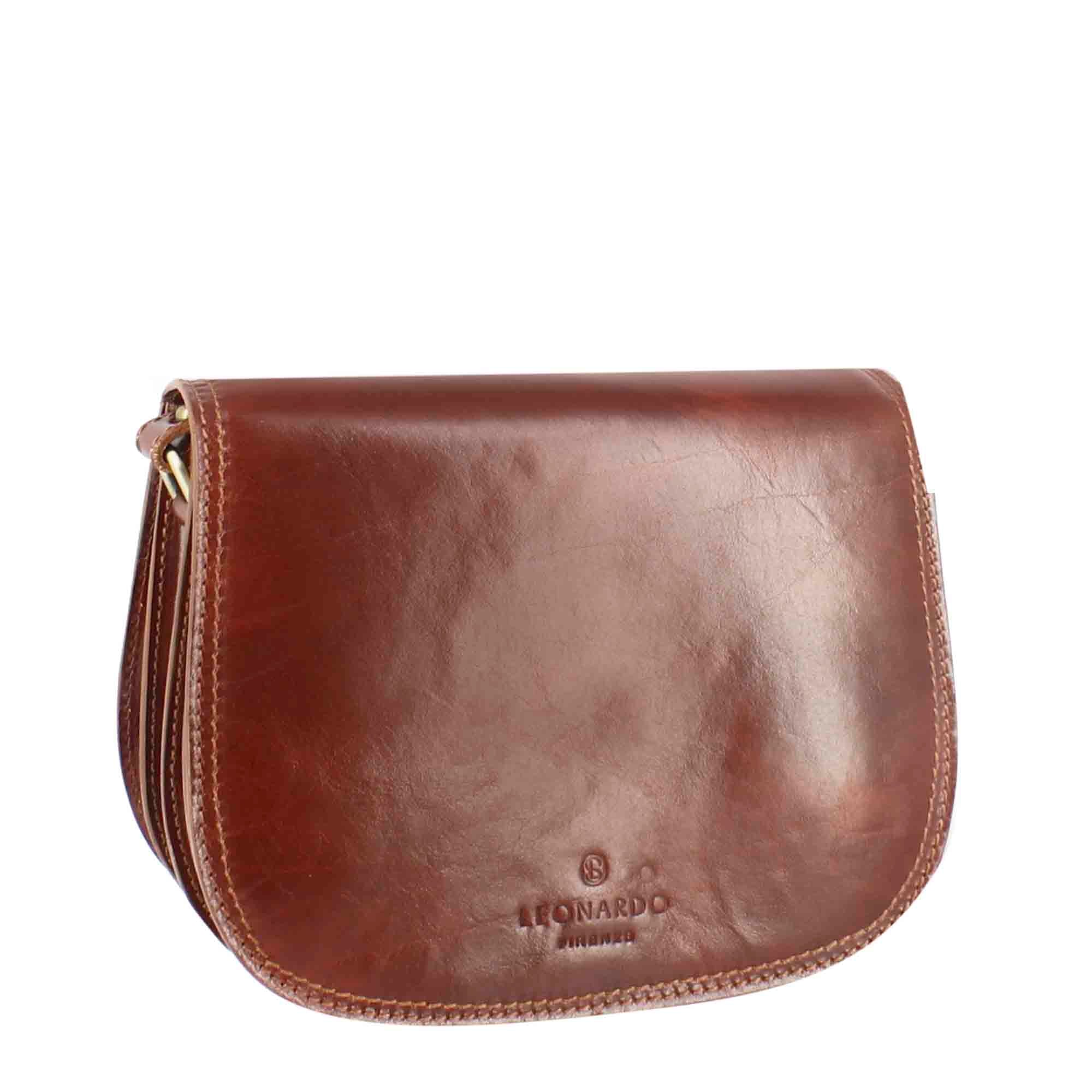 Sac femme essentiel en cuir lisse marron foncé