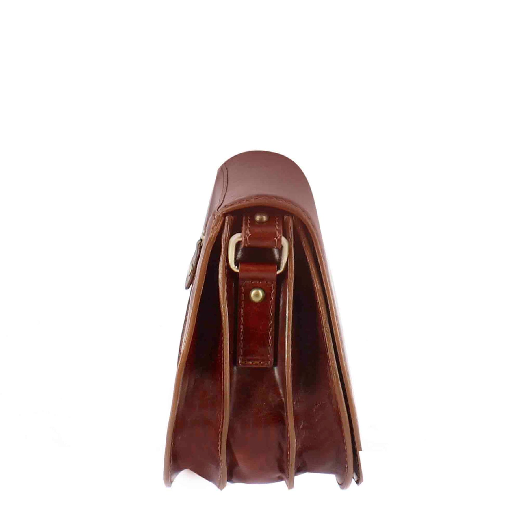 Sac femme essentiel en cuir lisse marron foncé