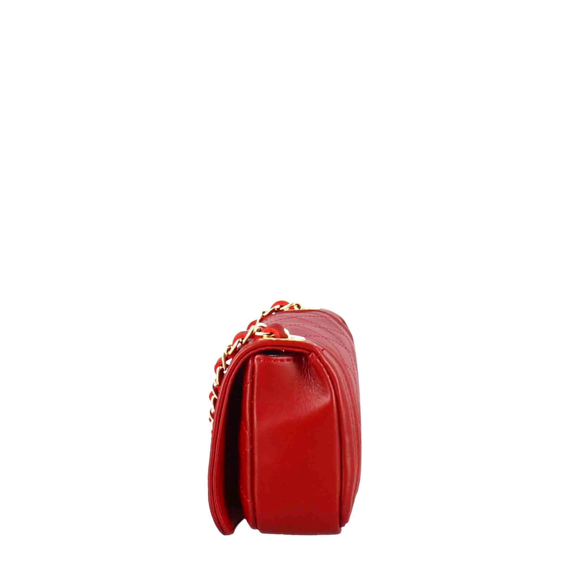 Timeless red quilted leather shoulder bag