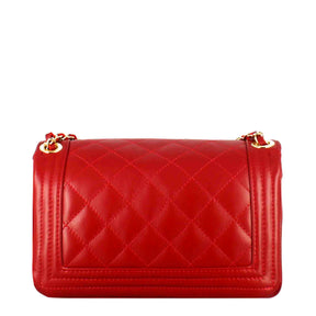 Timeless medium shoulder bag in red quilted leather
