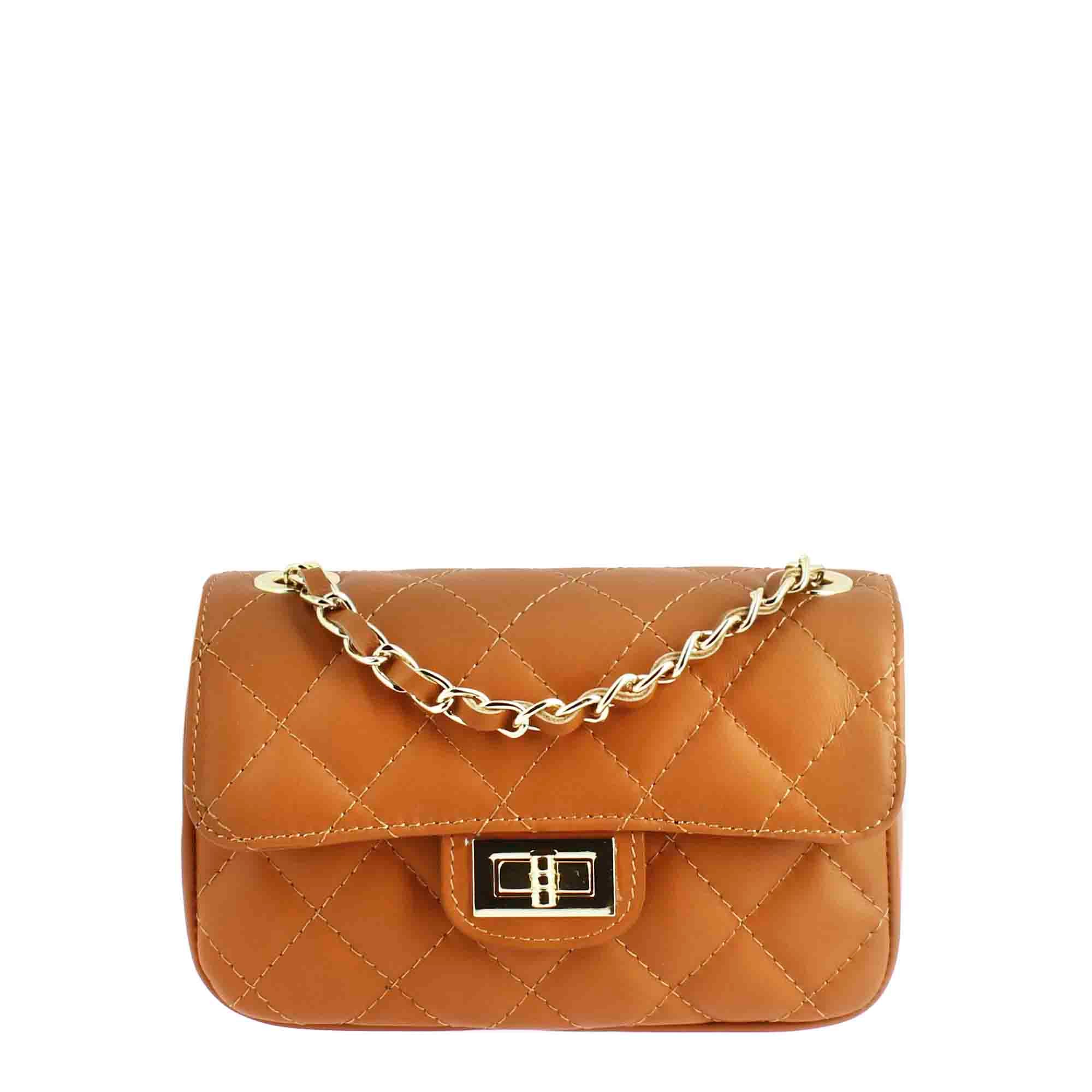 Sac bandoulière Vanity en cuir matelassé marron