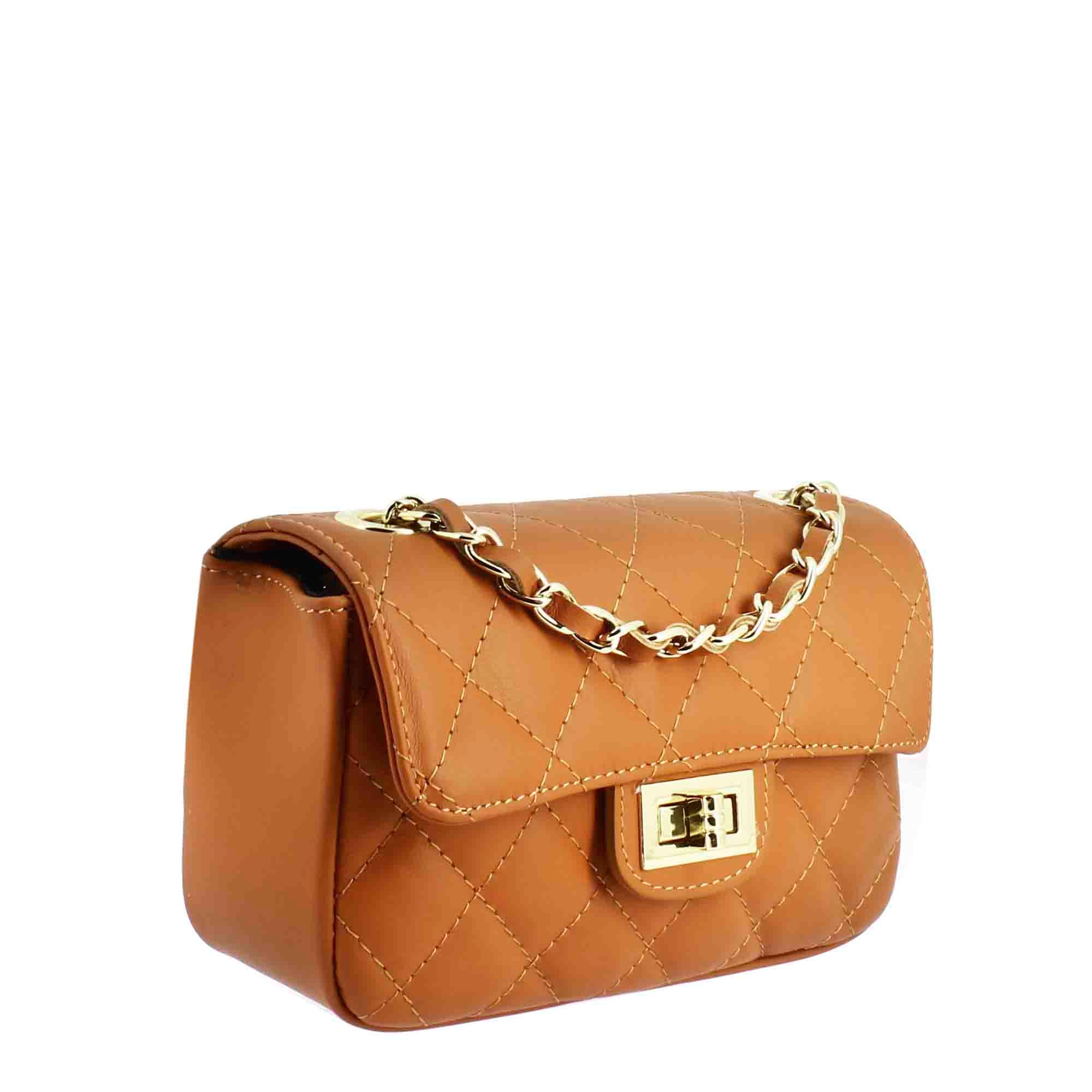 Sac bandoulière Vanity en cuir matelassé marron
