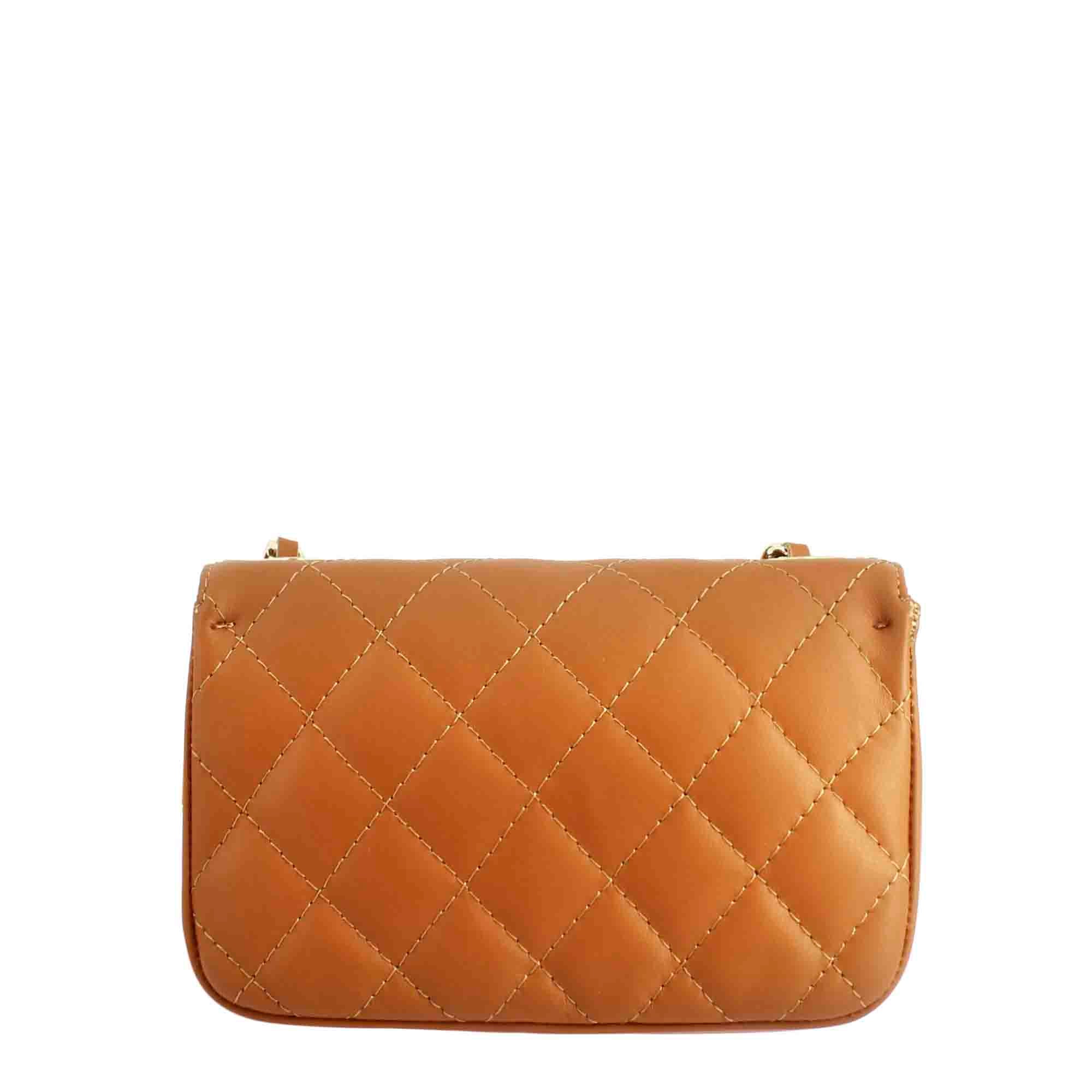 Sac bandoulière Vanity en cuir matelassé marron