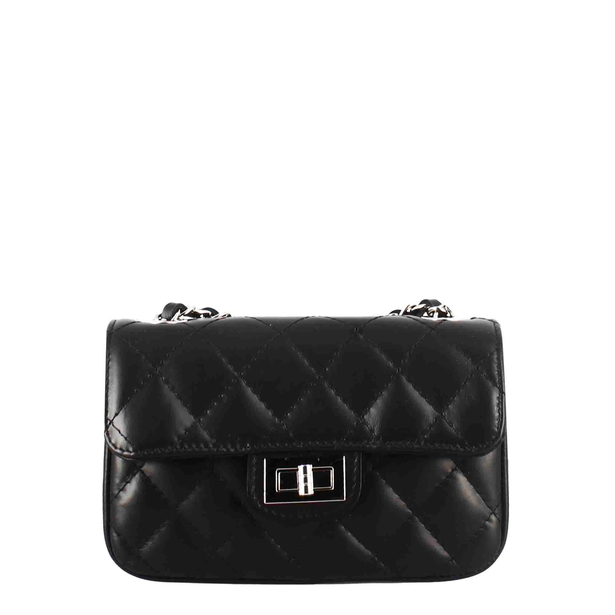 Sac bandoulière Vanity en cuir matelassé noir