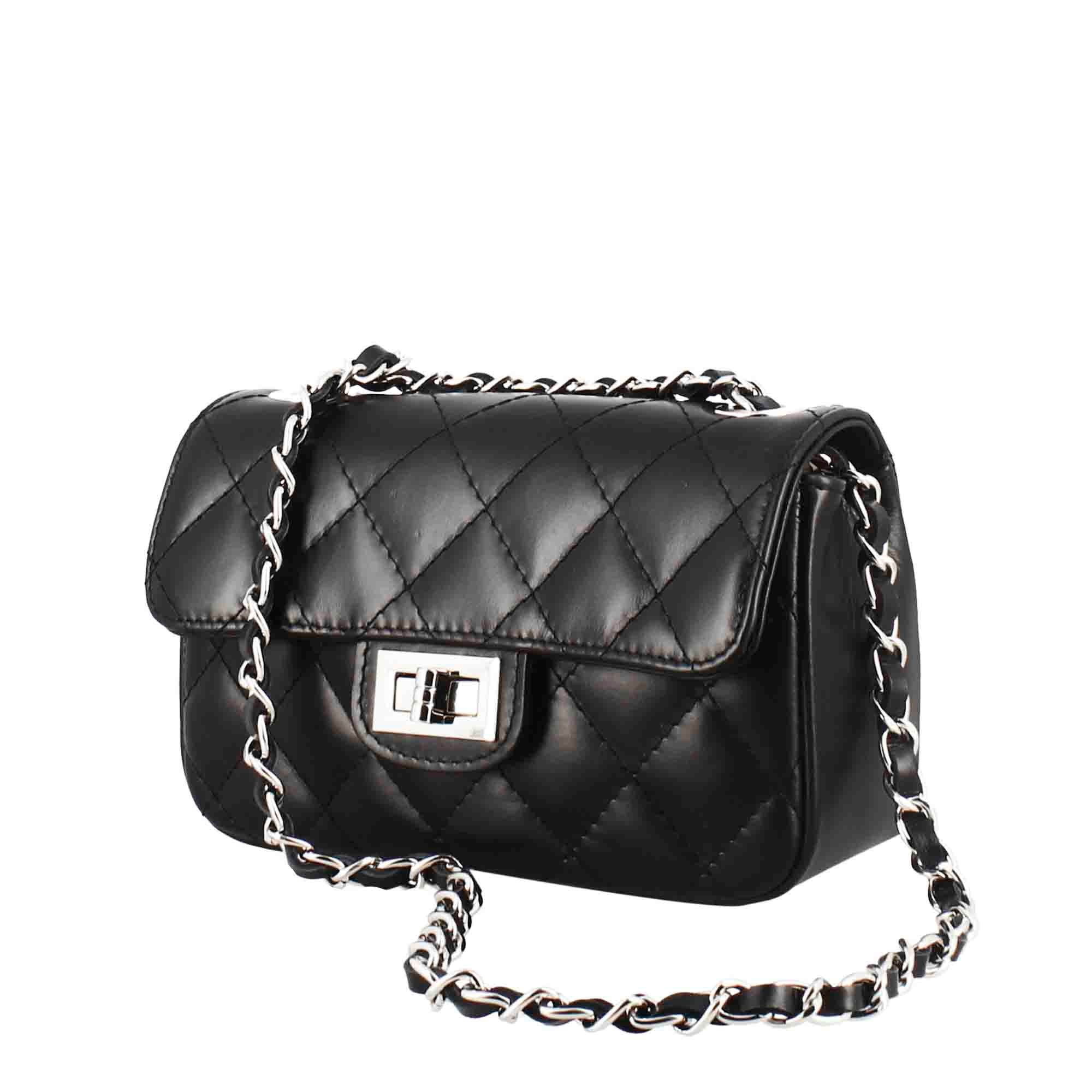 Sac bandoulière Vanity en cuir matelassé noir