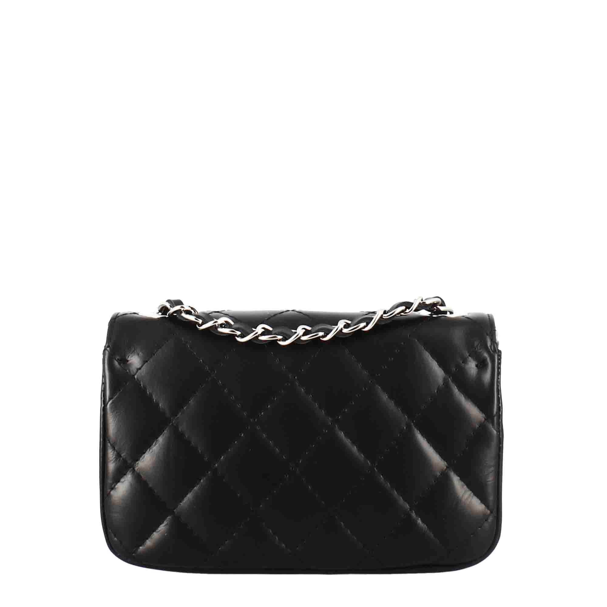 Sac bandoulière Vanity en cuir matelassé noir