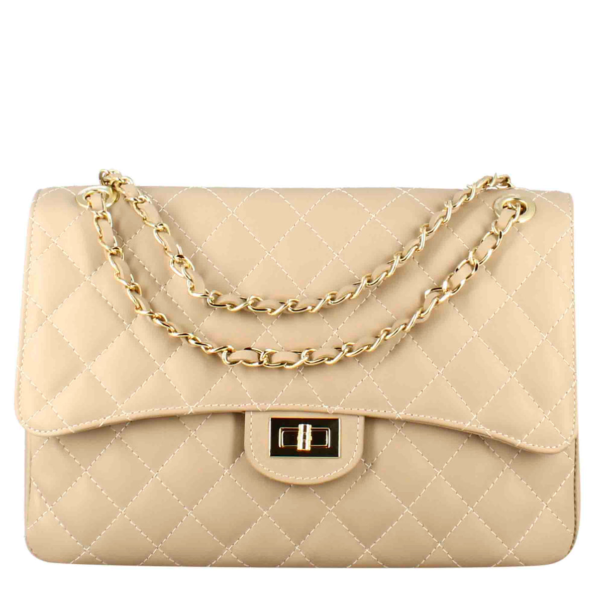 Beige discount quilted handbag