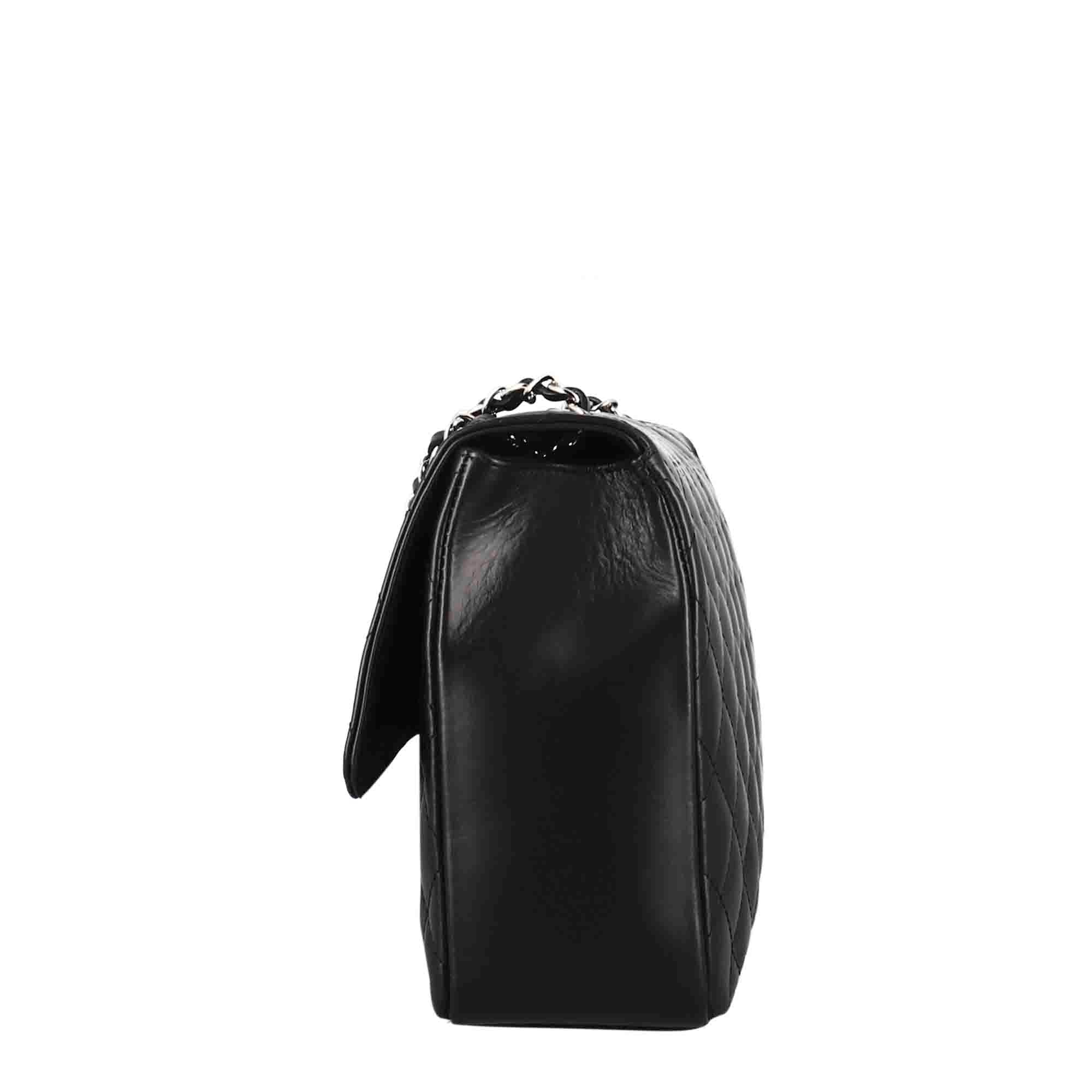 Vanity grand sac à bandoulière en cuir matelassé noir