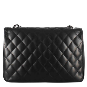 Vanity large quilted leather shoulder bag black