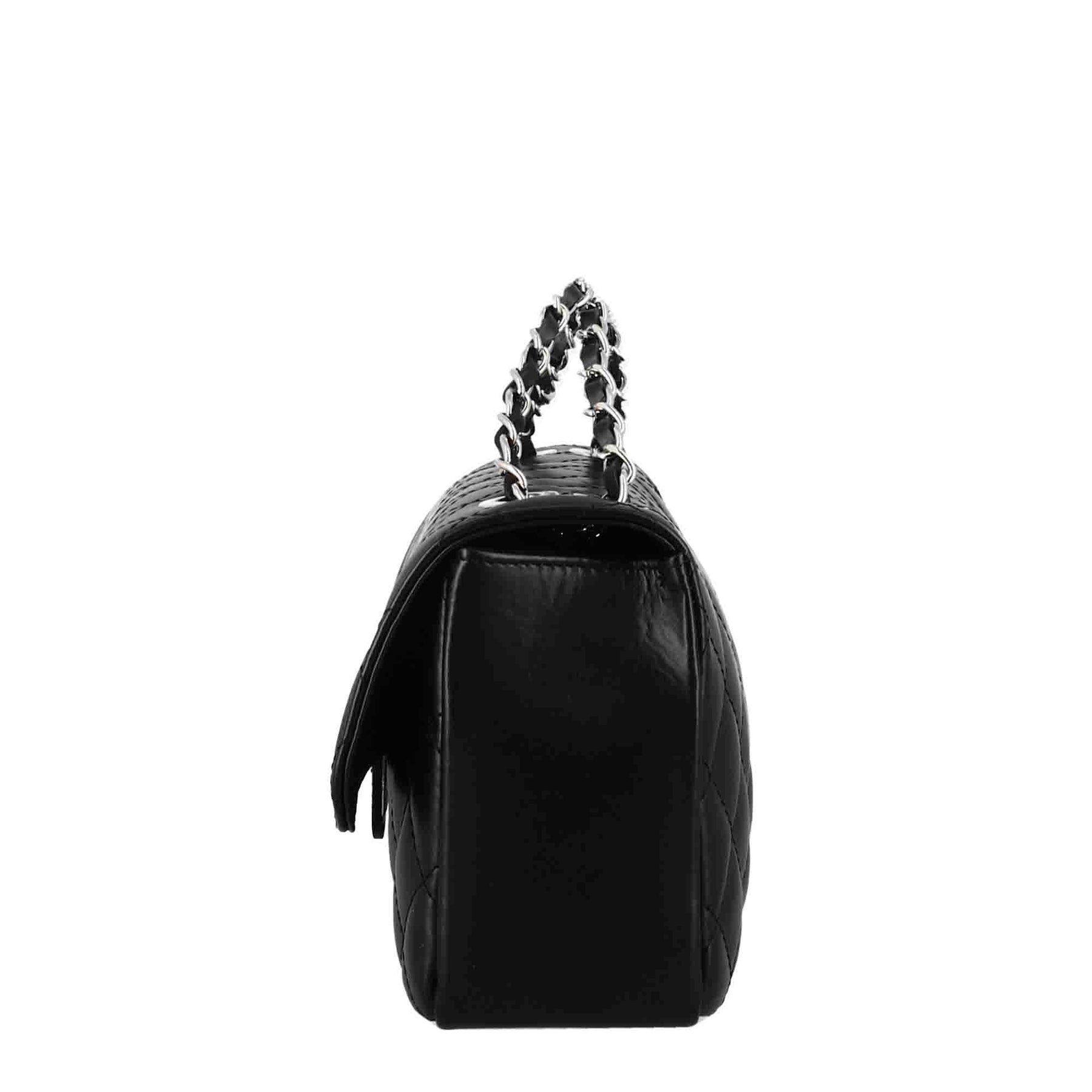 Vanity medium quilted leather shoulder bag black
