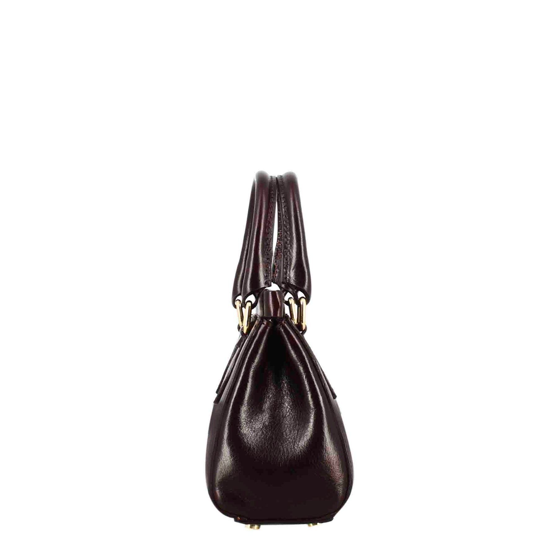 Fiorenza leather handbag with removable dark brown shoulder strap
