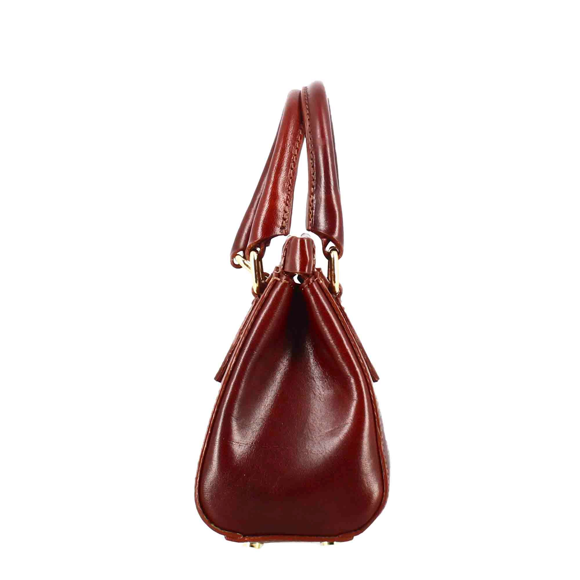 Sac à main Fiorenza en cuir avec bandoulière marron amovible