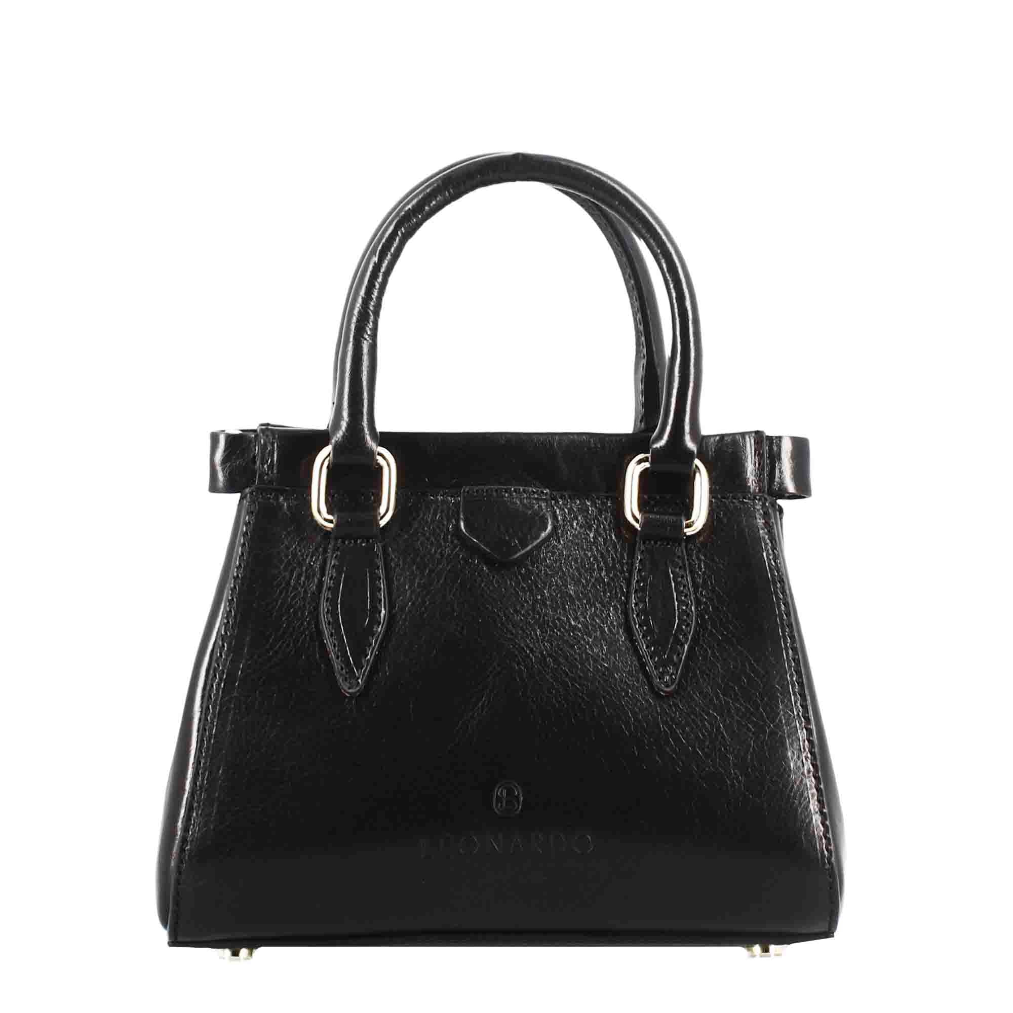 Fiorenza leather handbag with removable black shoulder strap