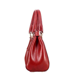 Fiorenza leather handbag with removable red shoulder strap