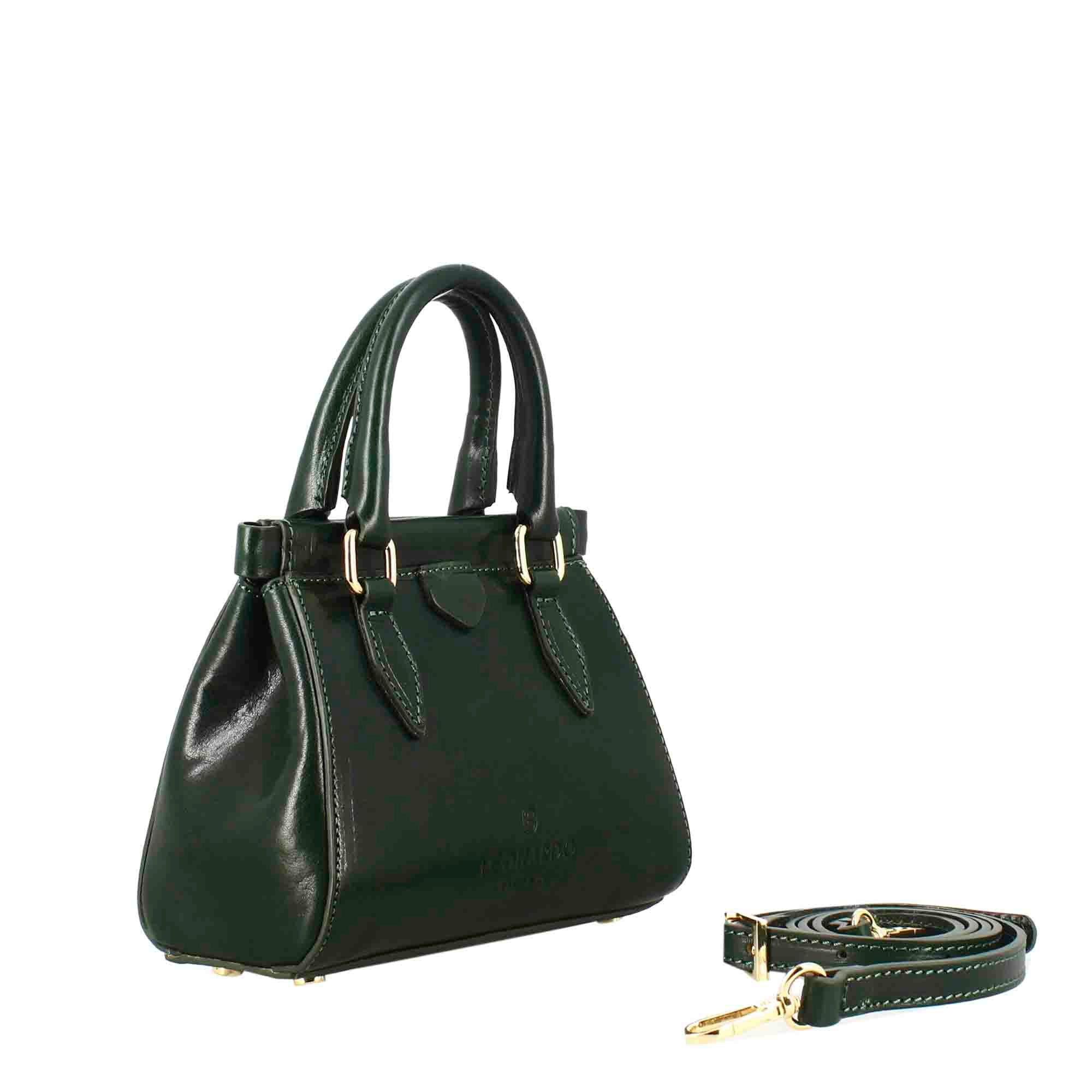 Fiorenza Lederhandtasche mit abnehmbarem Schulterriemen Farbe grün