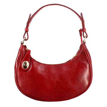 Borsetta a spalla Jane in pelle con tracolla rimovibile colore rosso - LeonardoShoes