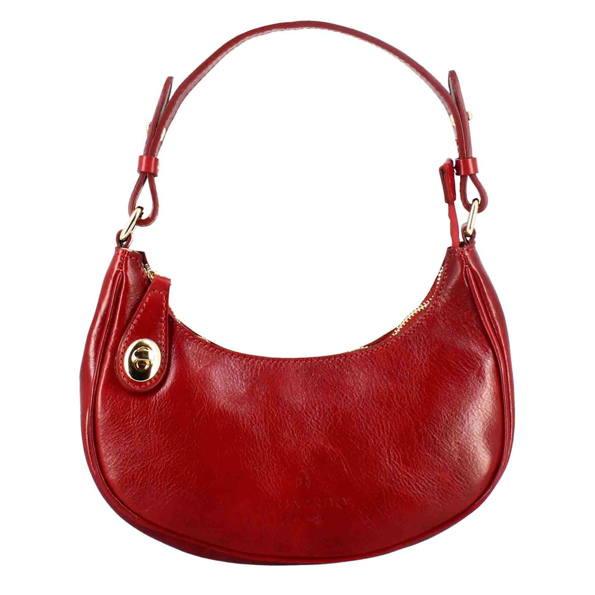 Jane shoulder bag in red leather with removable shoulder strap