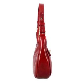 Jane shoulder bag in red leather with removable shoulder strap