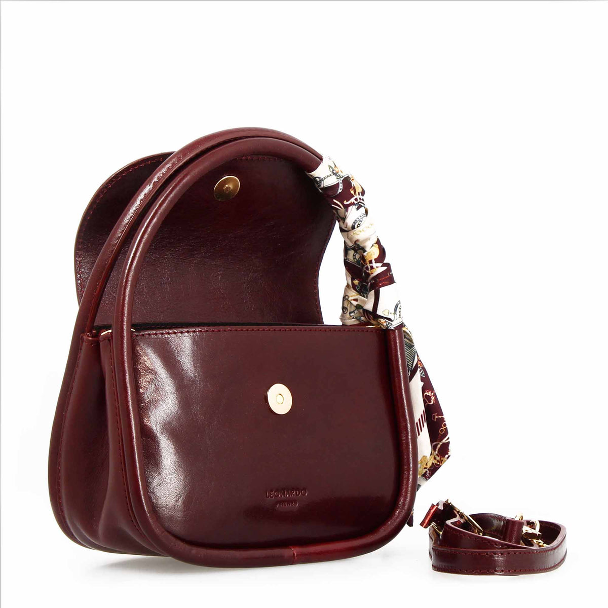 Handgefertigte rote Lederhandtasche Caterina für Frauen