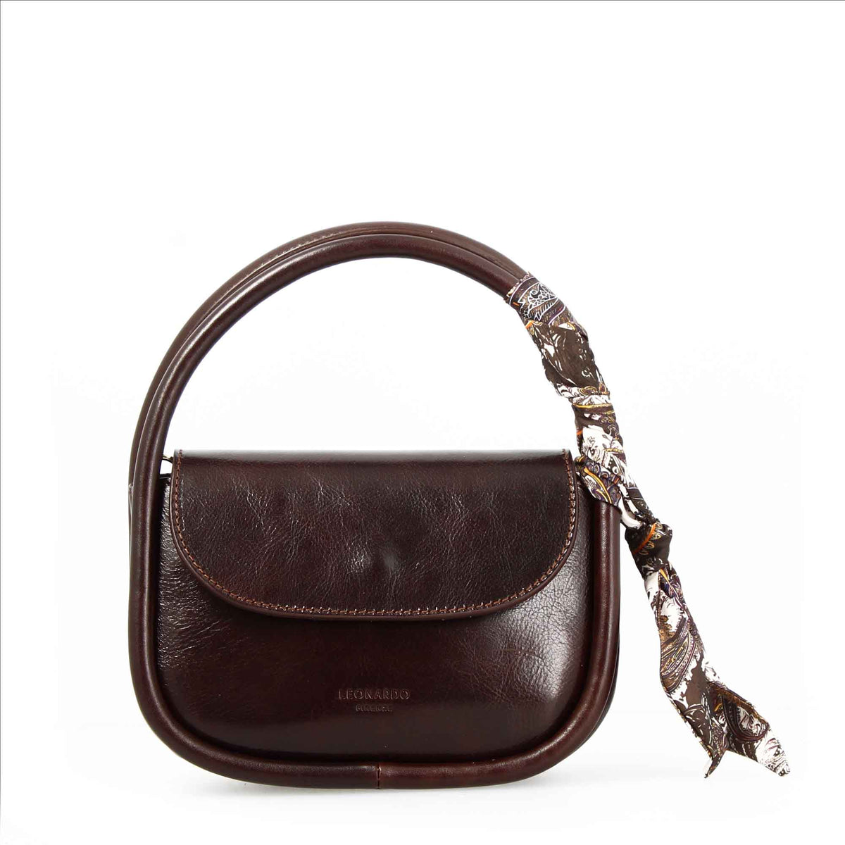 Women's Handbag Handmade Caterina in Dark Brown Leather