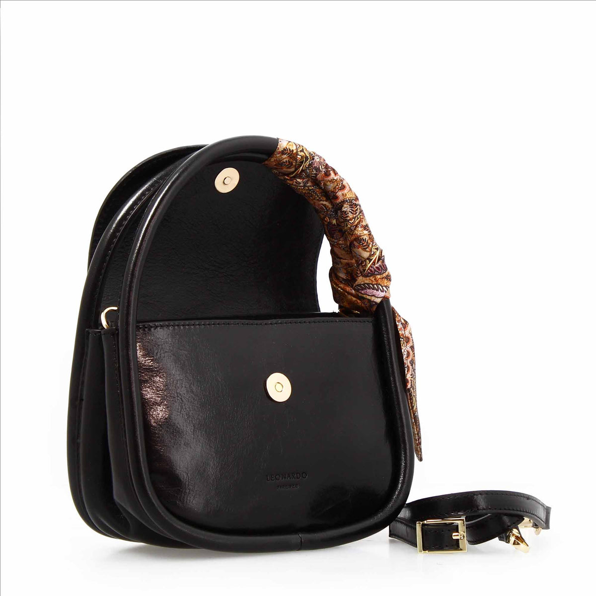 Borsa a mano Caterina artigianale da donna in pelle nera