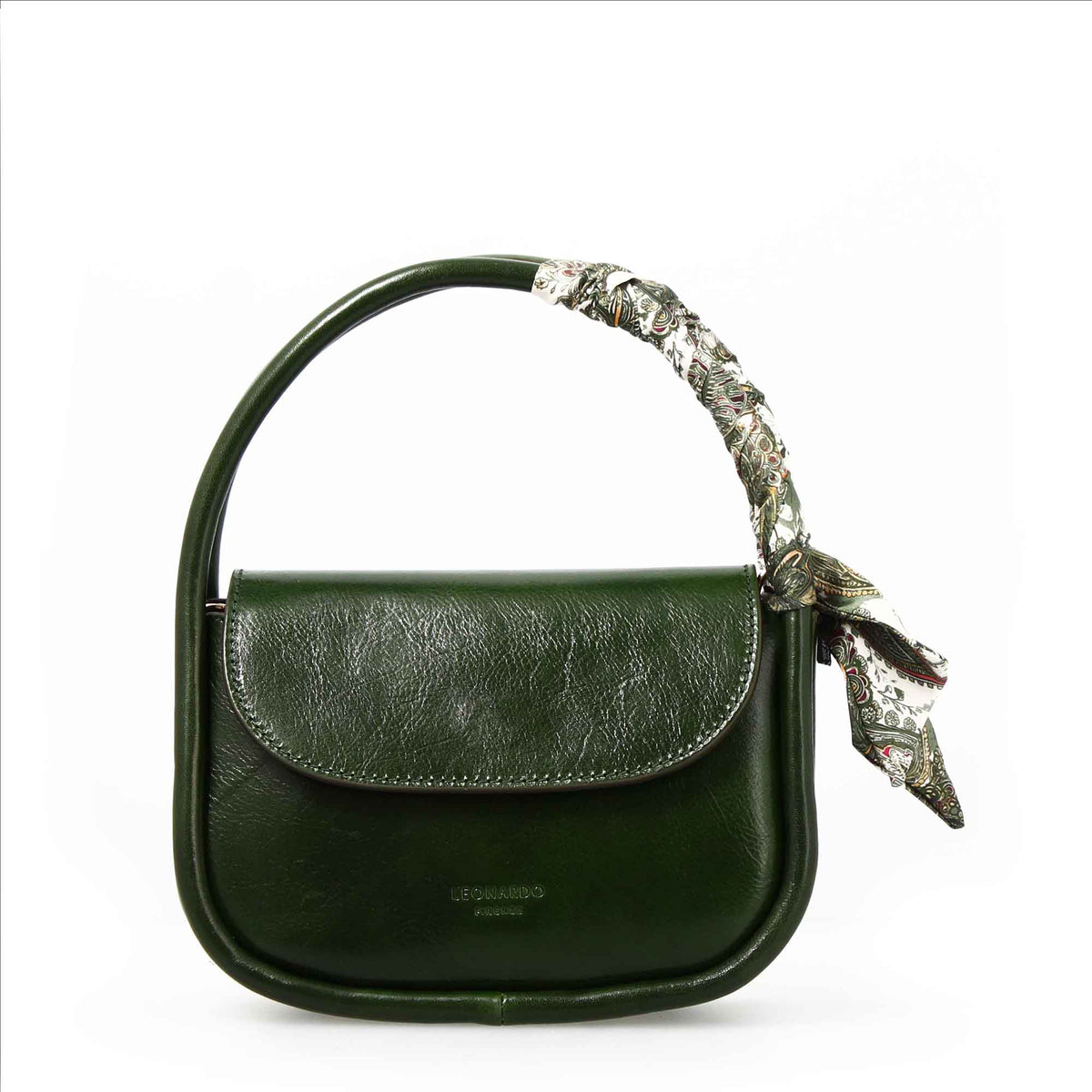 Borsa a mano Caterina artigianale da donna in pelle verde