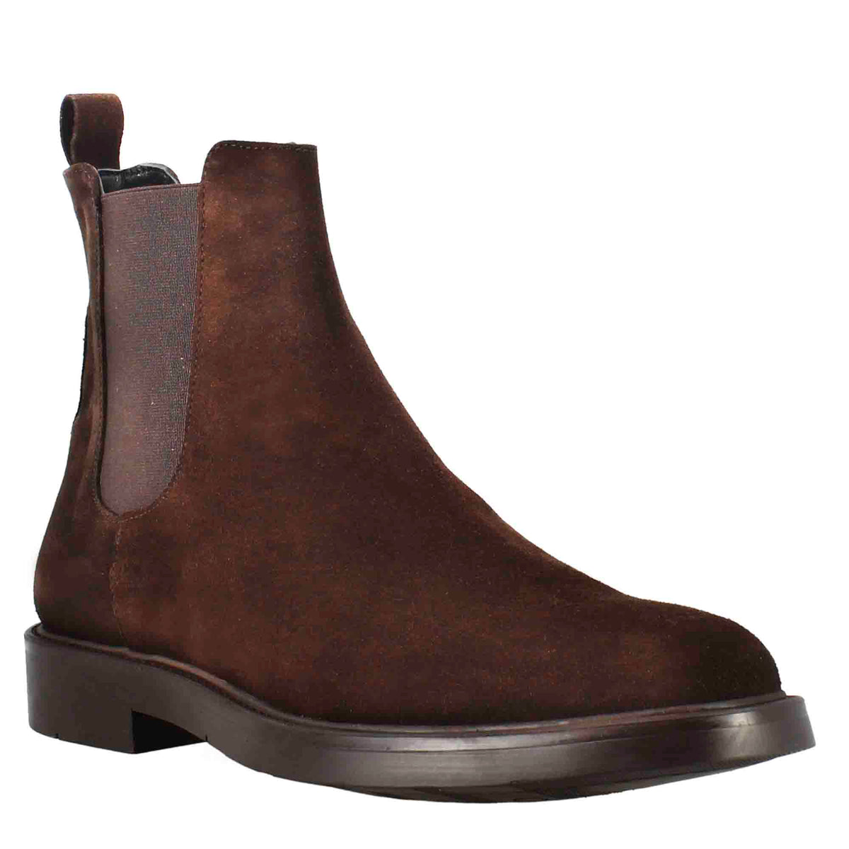 Chelsea boot da uomo in pelle scamosciata colore marrone scuro