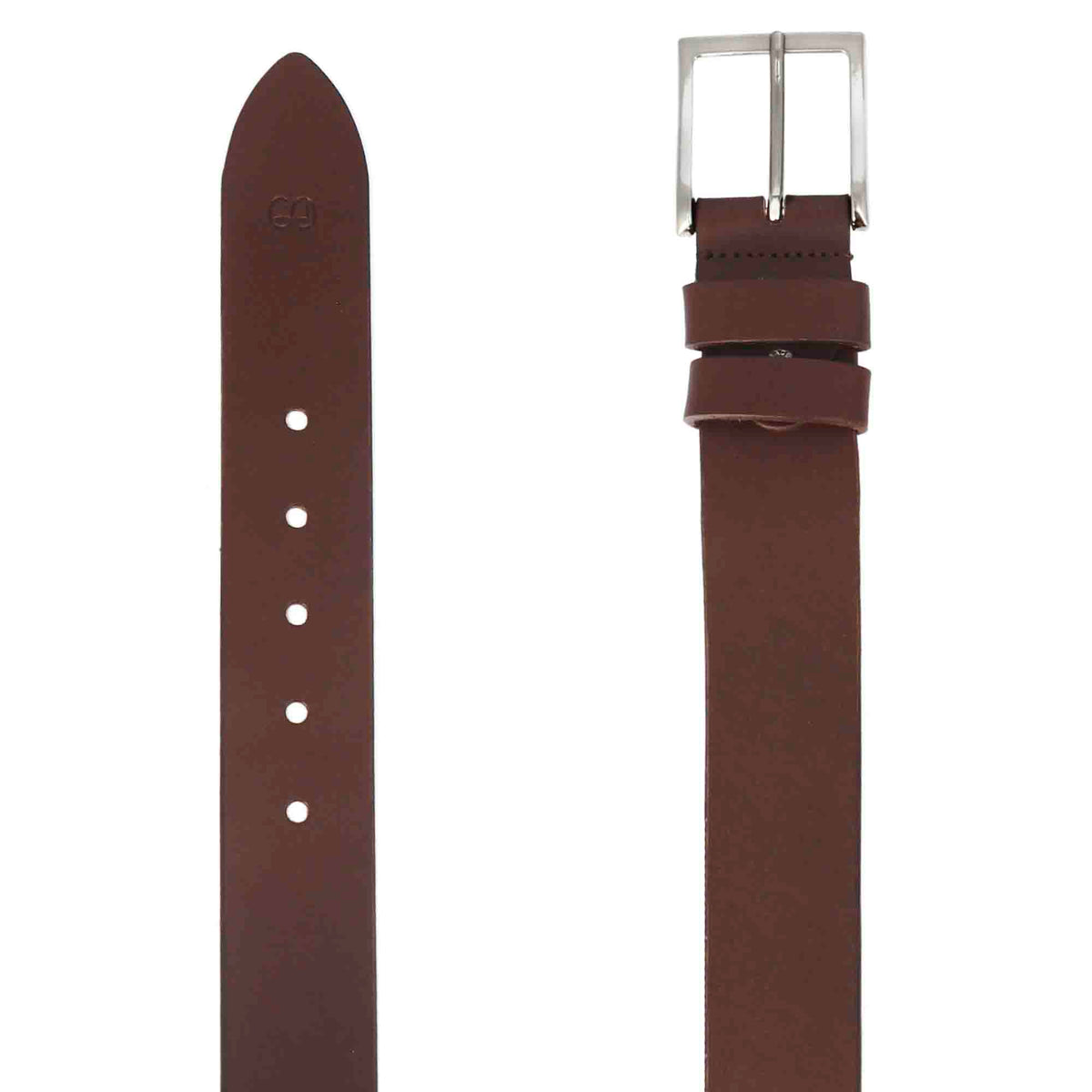 Men's belt in dark brown full grain leather