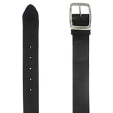 Classic men's belt in black leather with buckle