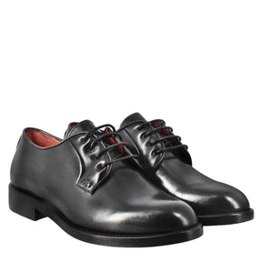 Smooth women's derby in black leather