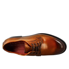 Smooth women's derby in light brown leather