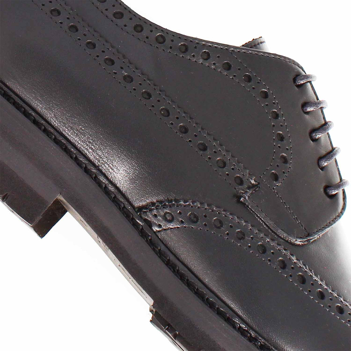 Massimo derby brogue da uomo in pelle nera