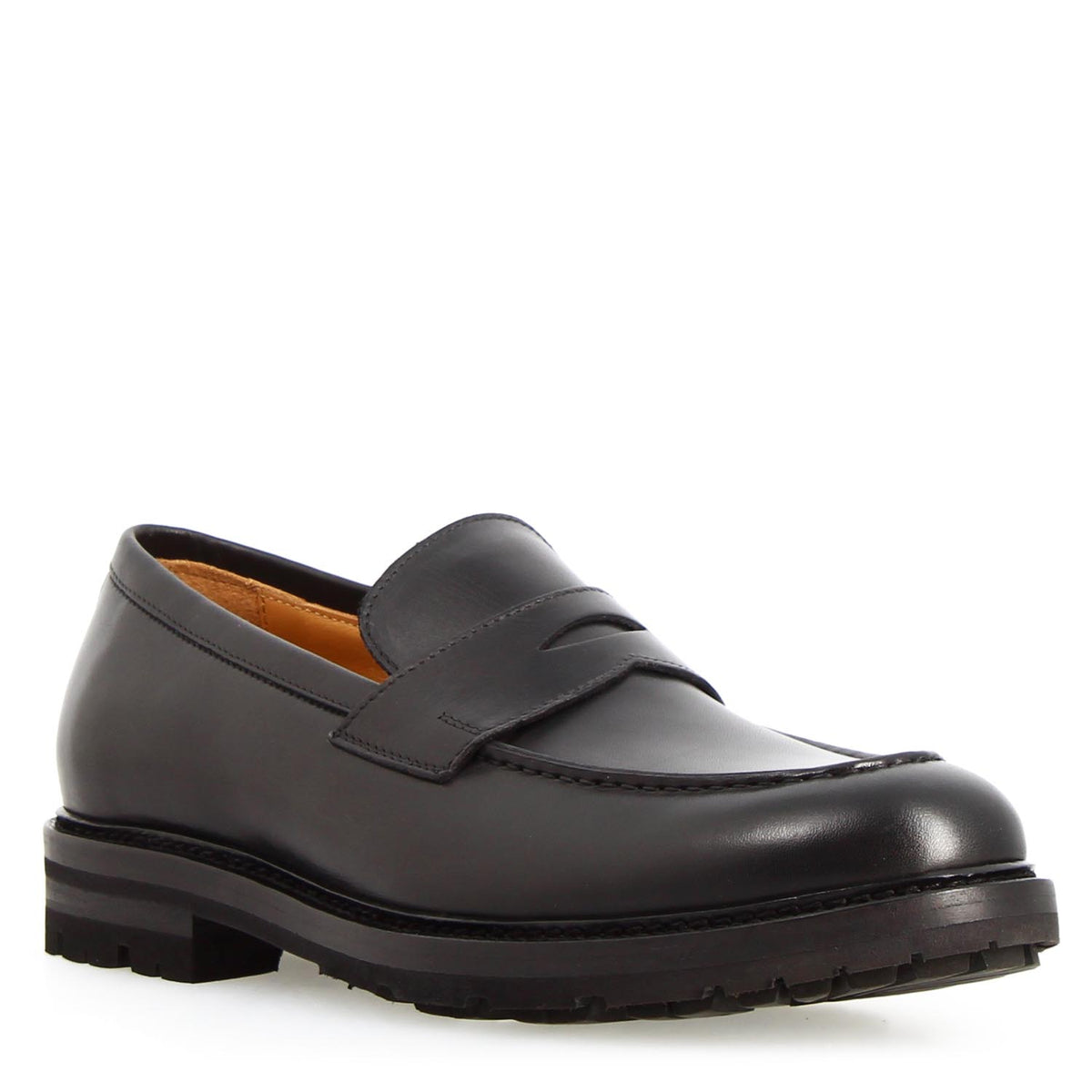 Dioniso Penny Loafer for Men in Black Leather